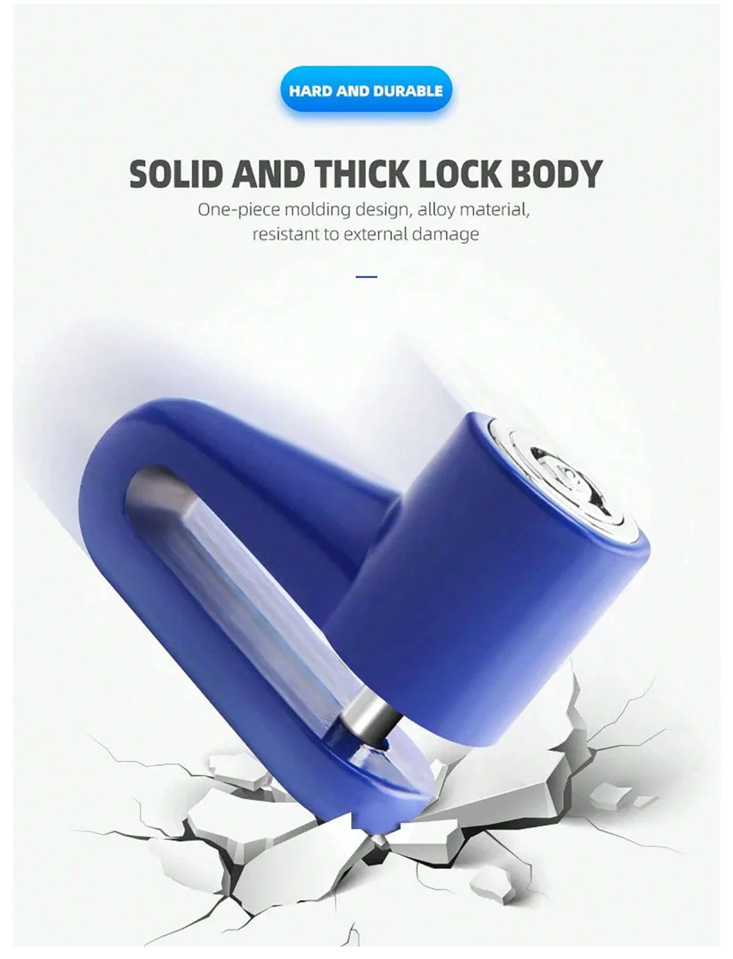 Heavy Duty Alloy Steel Scooter Disc Lock Red - Solar Scooters - Image 3
