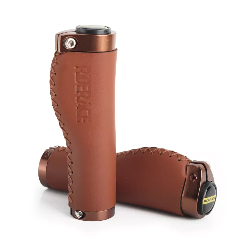 Leather Handlebar Ergonomic Design Grips Bilateral Lock-on - Solar Scooters