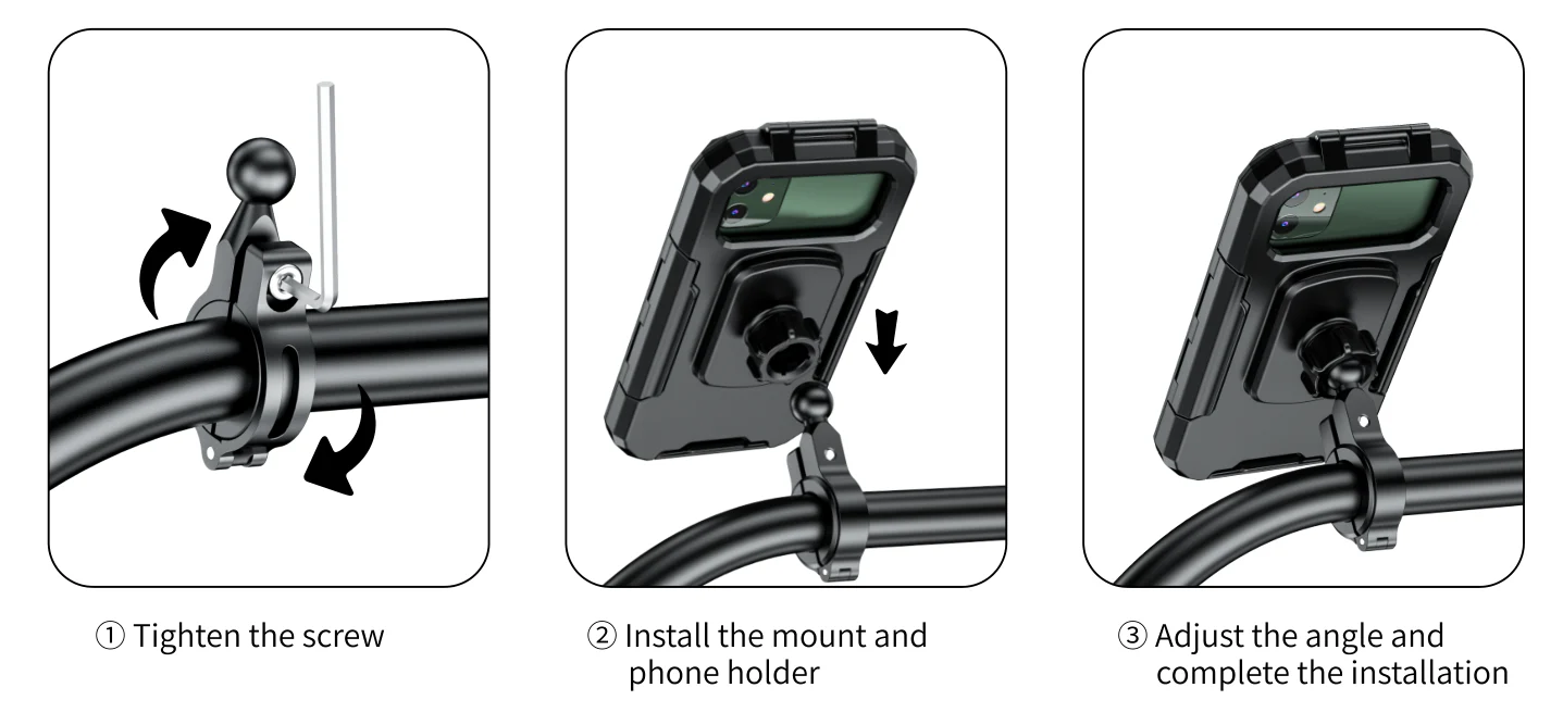 Universal 360° Rotation Waterproof Handlebar Phone Holder -LARGE - Image 4